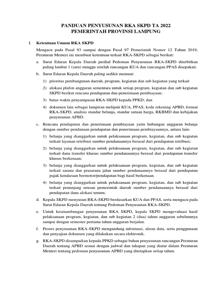 Panduan Penyusunan RKA SKPD 2022 | PDF | Bisnis | Pengelolaan Keuangan ...
