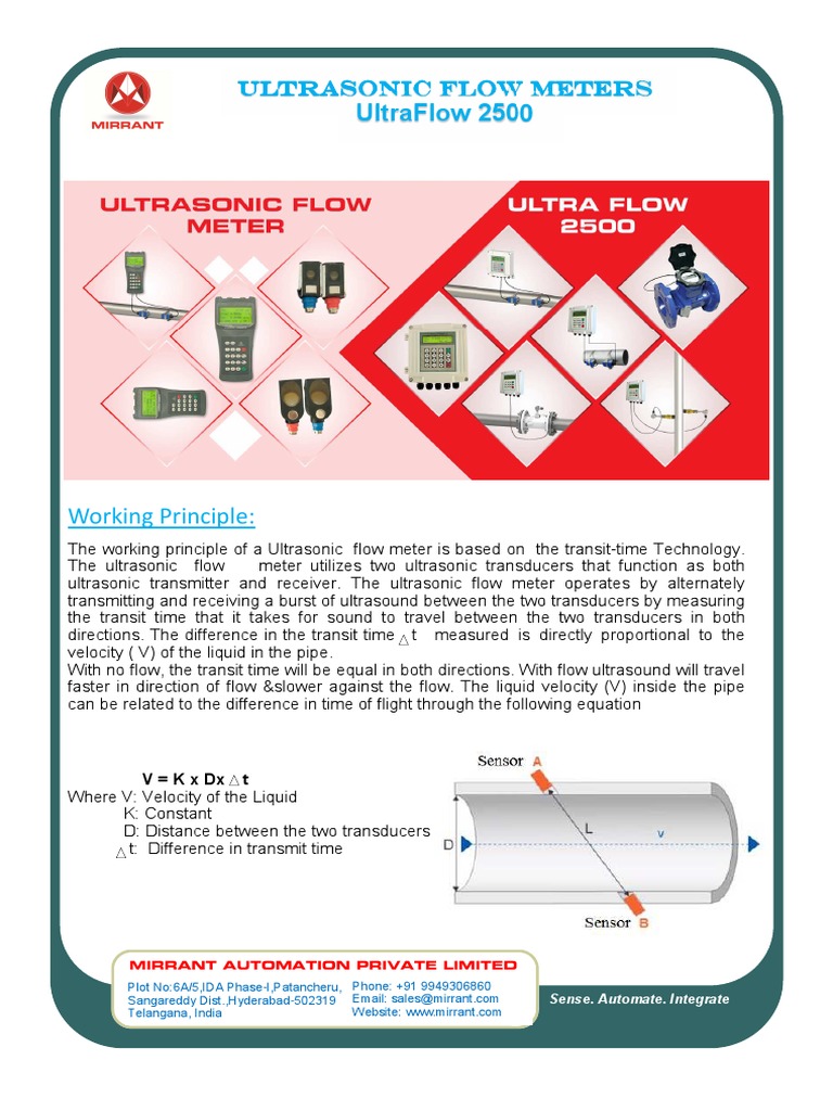 Ultrasonic Flow Meter UltraFlow 2500 Data Sheet | PDF | Ultrasound ...