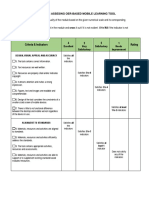 Rubric For Assesing Oer-Based Mobile Learning Tool