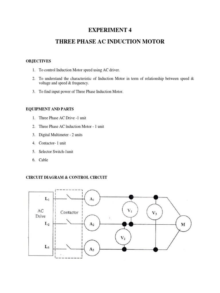 Three Phase Induction Motor Lab Report | PDF