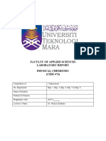 Faculty of Applied Sciences Laboratory Report Physical Chemistry (CHM 476)
