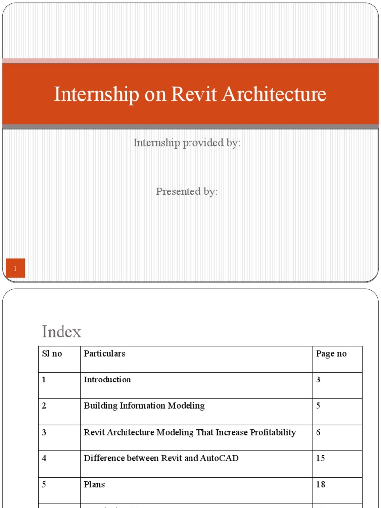 Revit Architecture Internship Overview | PDF | Autodesk Revit ...