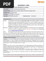 Unit 20 - Assignment Brief 1