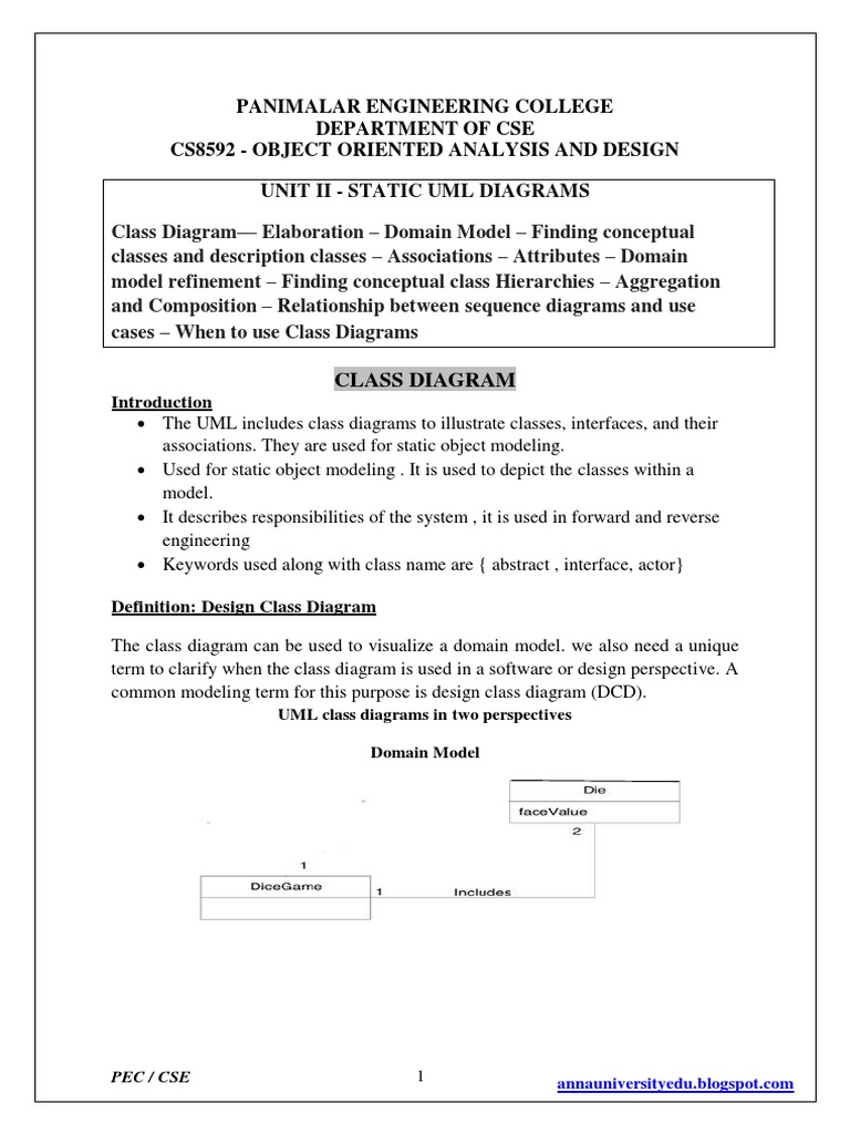 R2017 OOAD Unit-2 | PDF | Class (Computer Programming) | Conceptual Model