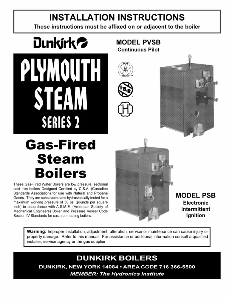 Dunkirk PSB Boiler Installation Manual | PDF