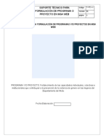 F-PE-22 SOPORTE TECNICO FORMULACION PROGRAMA PROYECTO MGA WEB Violencia 2018