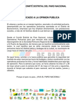 Comunicado A La Opinion Publica