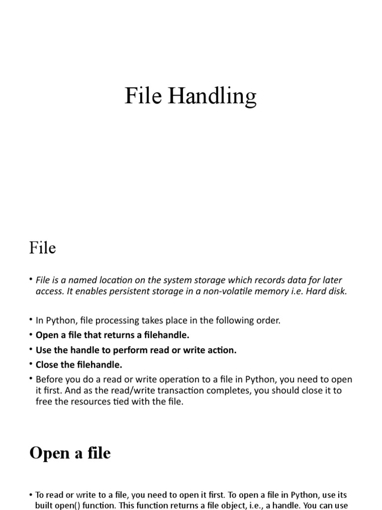 Python File Handling Basics | PDF | Filename | Computer File