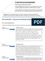 Canada: 1929-1945 In-Class Assessment: Part 2: World War II - Fully Answer The Following 2 Questions