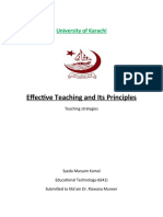 Effective Teaching and Its Principles: University of Karachi
