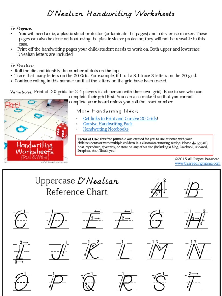 Handwriting 20 Grids DNealian | PDF | Encodings | Graphic Design
