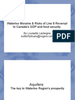 Waterloo Moraine & Risks of Line 9 Reversal To Canada's GDP and Food Security