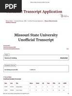 Missouri State University Unofficial Transcript