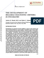 Skodol, Spitzer - 1982 - The Development of Reliable Diagnostic Criteria in Psychiatry