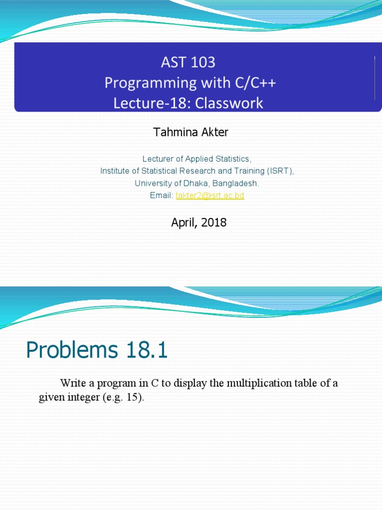 C Programming Classwork Solutions | PDF | Computers