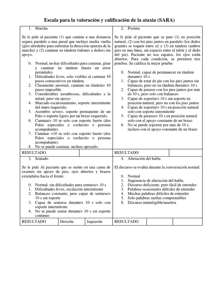 Escala SARA para Evaluación de Ataxia | PDF | Naturaleza