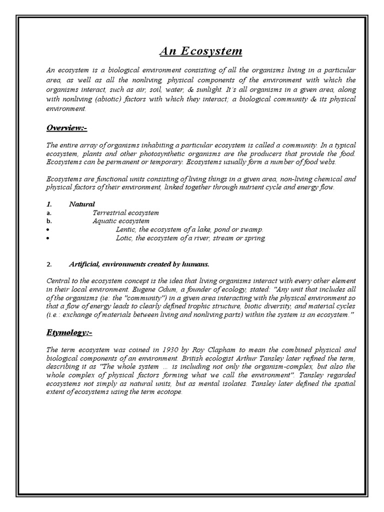 Understanding Ecosystems: Components & Types | PDF | Ecosystem ...