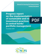 Progress Report On The Implementation of Sustainable and Responsible Investment Practices in Central Banks' Portfolio Management