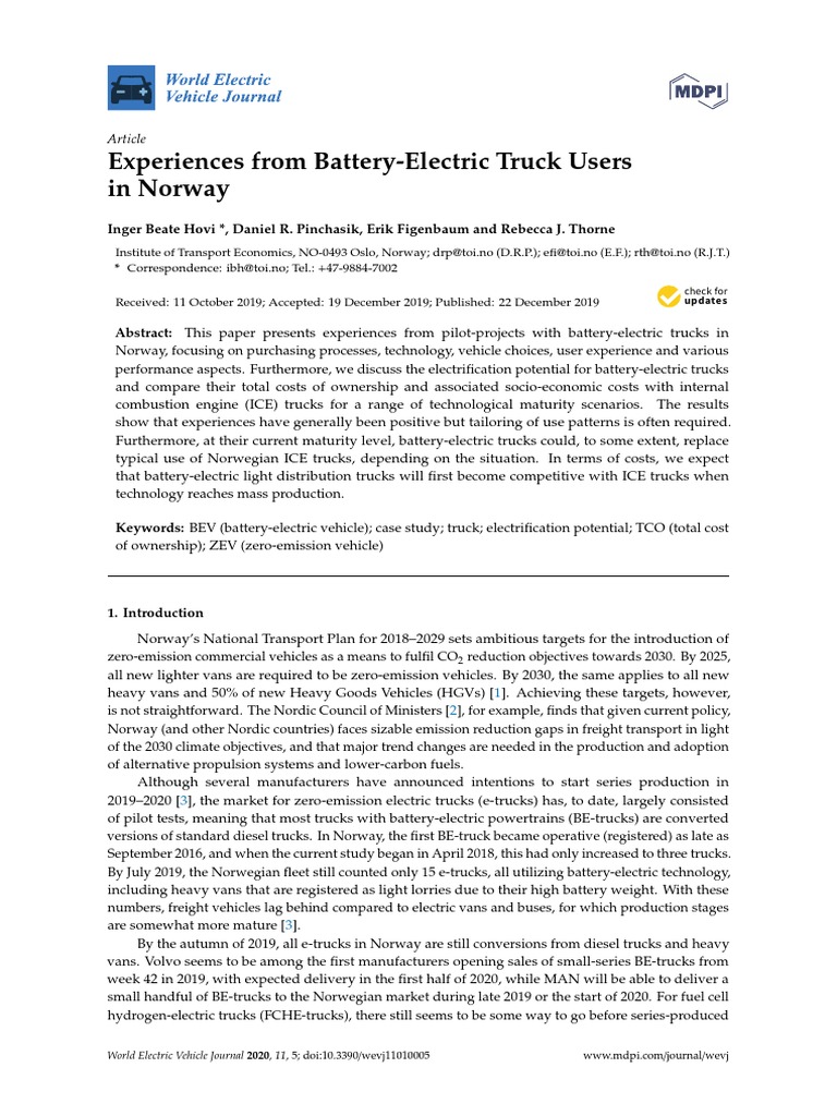 Experiences From BatteryElectric Truck Users in Norway PDF