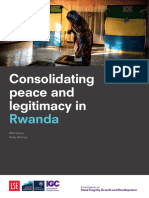 Consolidating Peace and Legitimacy In: Rwanda