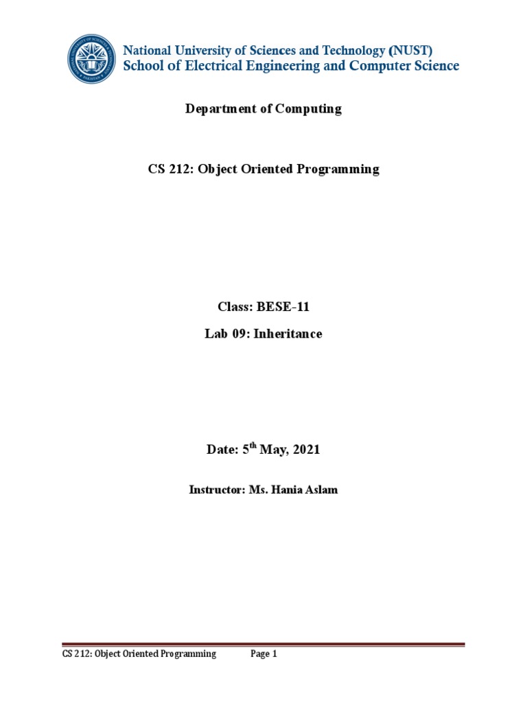 OOP Inheritance Lab Activities Guide | PDF | Method (Computer ...