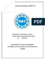 Transportation Planning (MS372) : Department of Civil Engineering University of Management and Technology Lahore