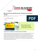 Microsoft Power BI Advanced Training Course Boot Camp