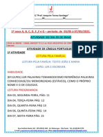 Atividade 1º Anos A, B, C, D, E, F, G - L.P e M 03-05 À 07-05-2021