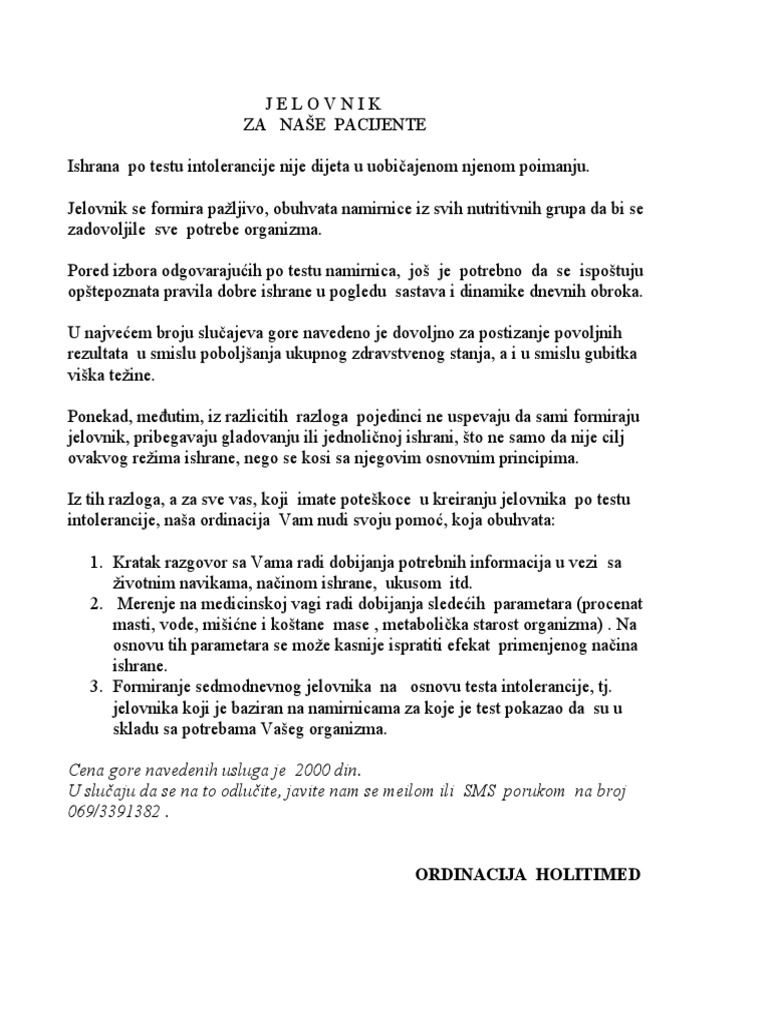 Jelovnik PDF