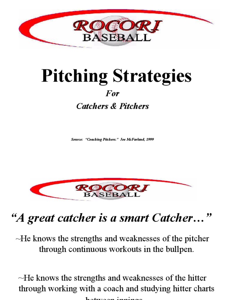 Pitching Strategies For Catchers & Pitchers Download Free PDF