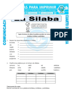 Ficha Clasificacion de Las Silabas para Cuarto de Primaria