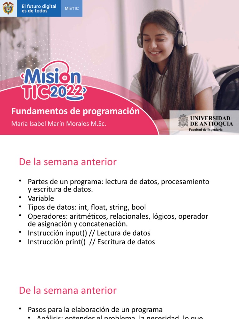 Fundamentos de Programación en Python | PDF | Python (lenguaje de ...