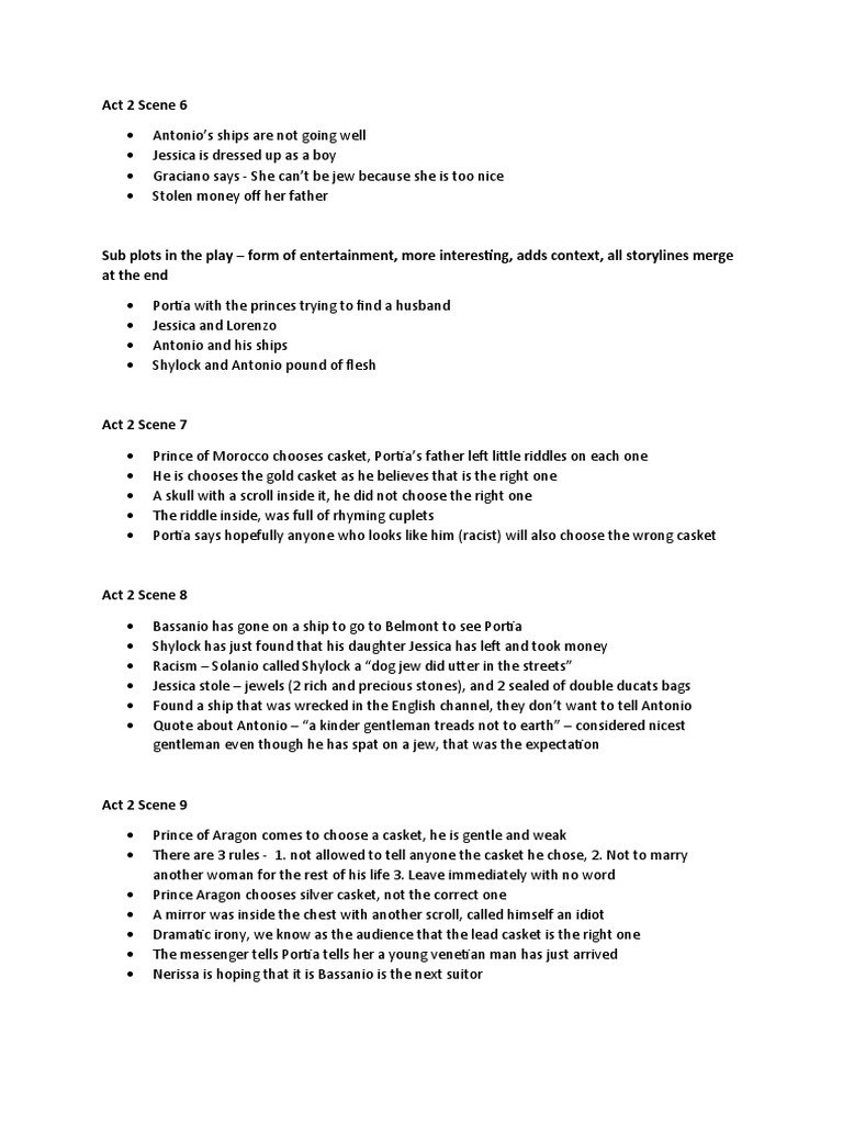 Notes Merchant of Venice PDF