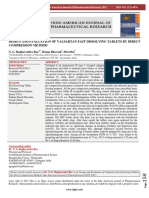 Design and Evaluation of Valsartan Fast Dissolving Tablets by Direct Compression Method