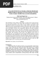 Analisis Penentuan Harga Pokok Produksi Berdasarkan Sistem Activity Based Costing Pada Usaha Tempe Pak Ali Di Samarinda