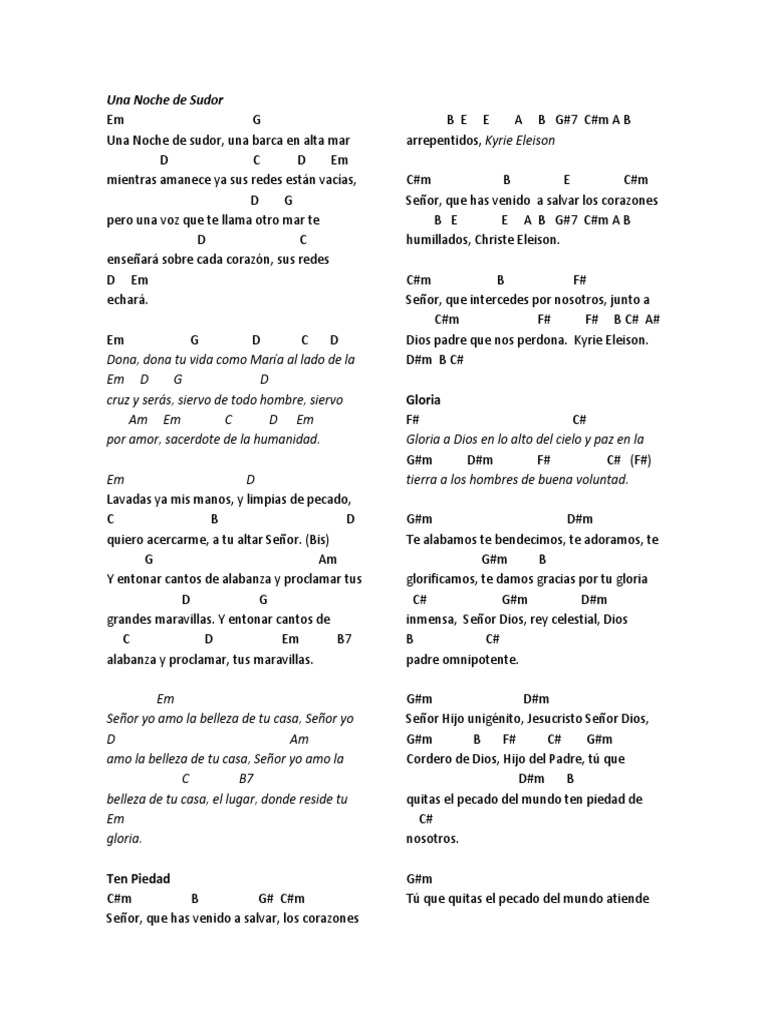 Acordes Misa P Domingo Pdf Pecado Comportamiento Cristiano Y