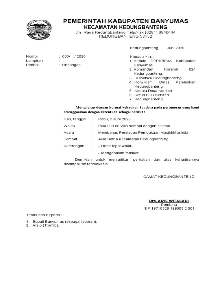 Contoh Undangan Kecamatan | PDF