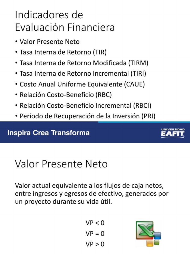 Indicadores de Evaluación Financiera | PDF | Tasa interna de retorno ...