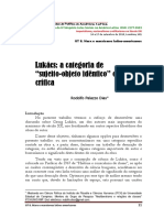 A Categoria Sujeito Objeto Identico Lukacs