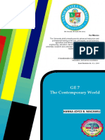 GE7 The Contemporary World: Hanna Joyce B. Macawili