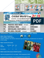 Icc Cricket World Cup 2011 , Quarterfinal Venues, Date of Matches