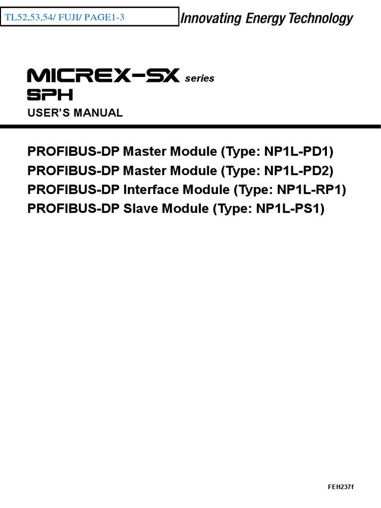 Manual SPH PROFIBUS-DP Master - Slave Module - FEH237 | PDF | Input ... image.