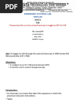 Embedded Systems Lab 18ECL66: Demonstrate The Use of An External Interrupt To Toggle An LED On/Off