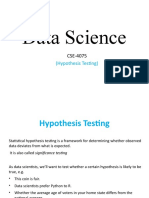 Data Science: (Hypothesis Testing)