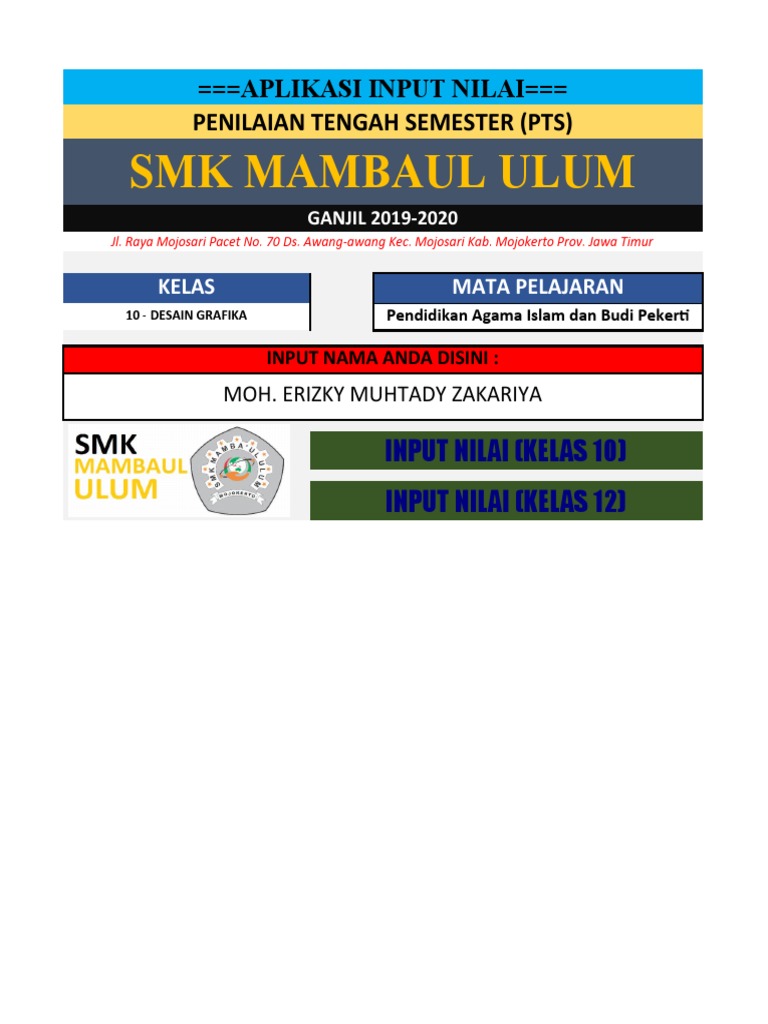 Input Nilai PTS 2021 | PDF