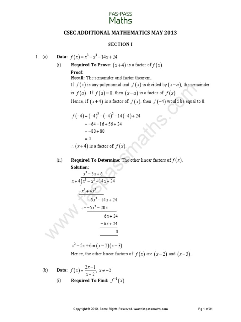 04.csec Add Maths May 2013 | PDF | Sine | Acceleration