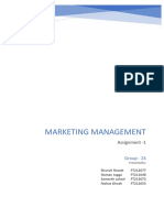 Marketing Management: Assignment - 1