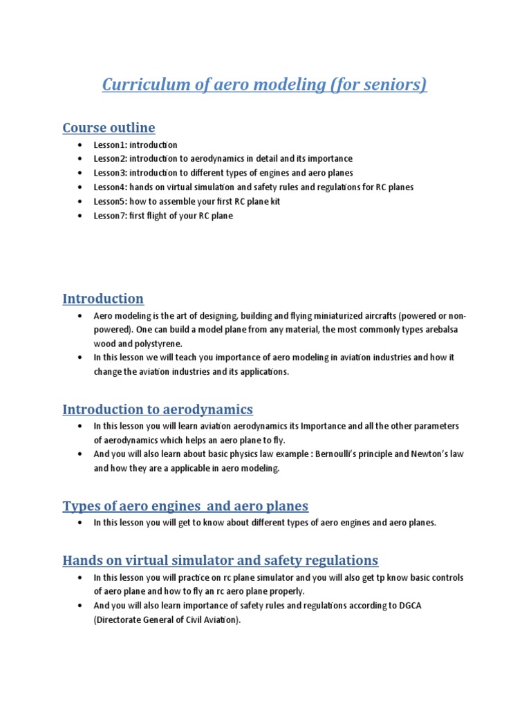 Curriculum of Aero Modeling | PDF | Business