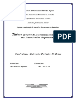 Le Rôle de La Communication Interne Sur La Motivation Du Personnel