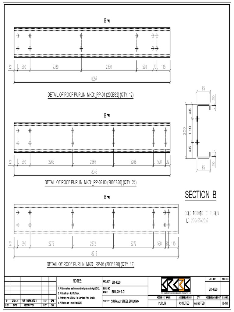 Roof Purlin Fabrication Details | PDF | Nature